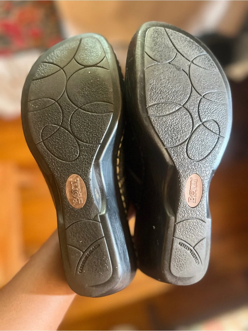 🖤 Born Concept Leather Wedge Slide Sandals – Size 7.5